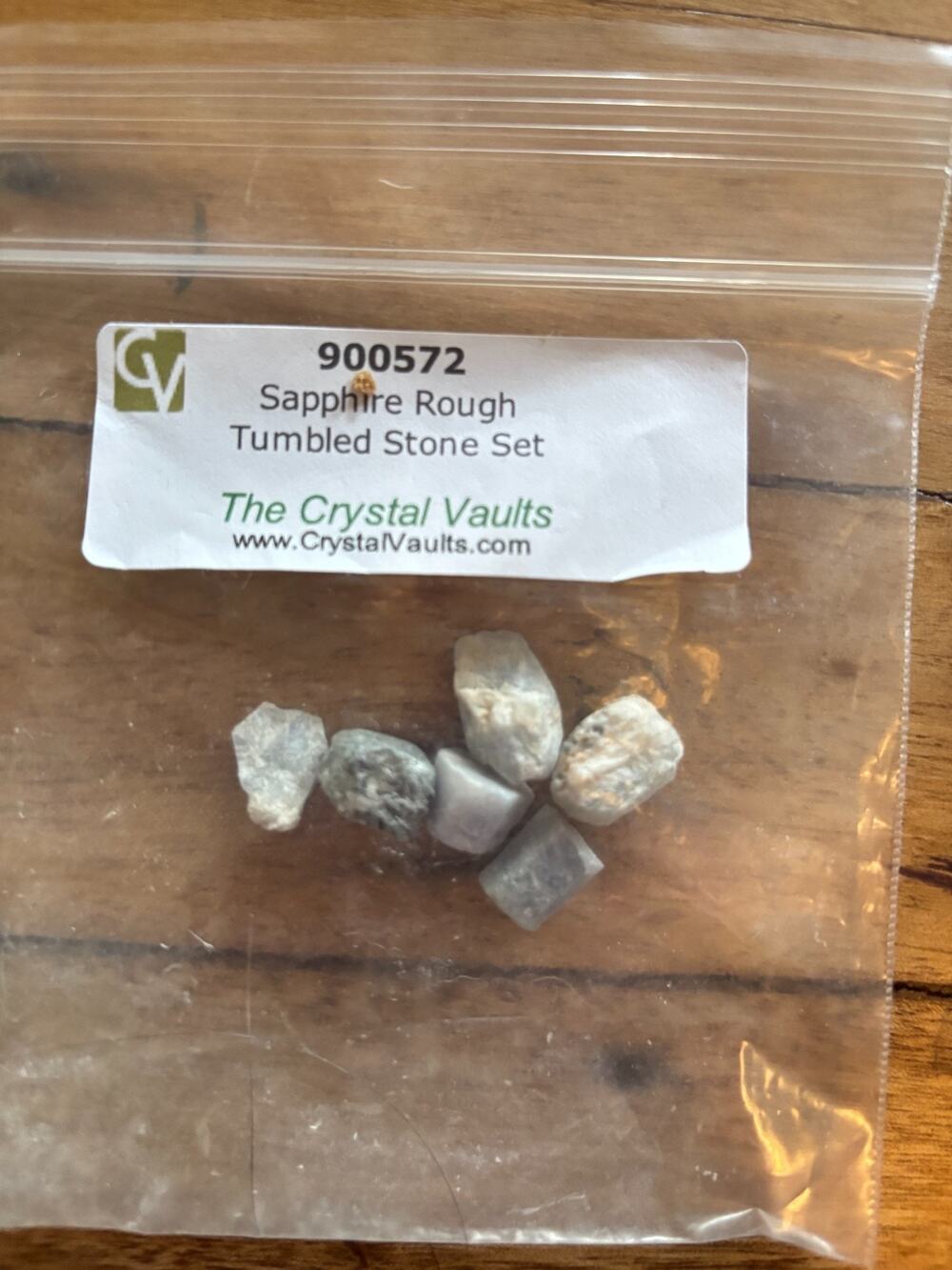 Raw Crystal Lot: Sapphire Rough + Iolite Tumbled + Creedite Cluster Durango Mexi